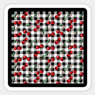 Checkerboard Cherries Sticker